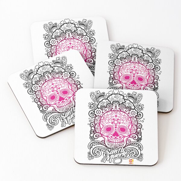 Item preview, Santa Muerte Sugar Skull – Pink Monochrome Tattoo Art designed and sold by MyNeko.