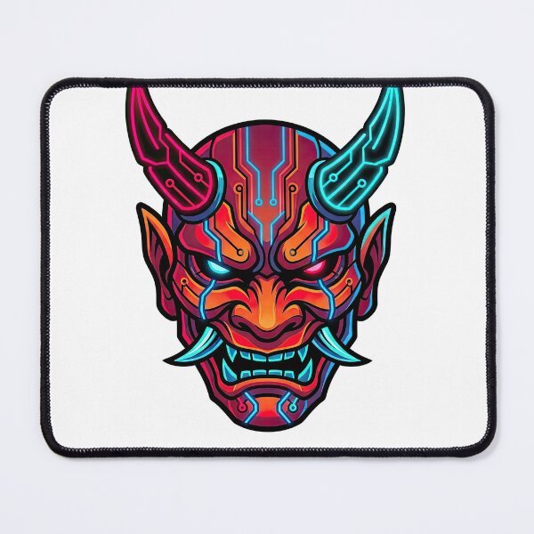 Item preview, Neon Cyber Oni Japanese Streetwear Mask designed and sold by Rahat3344.
