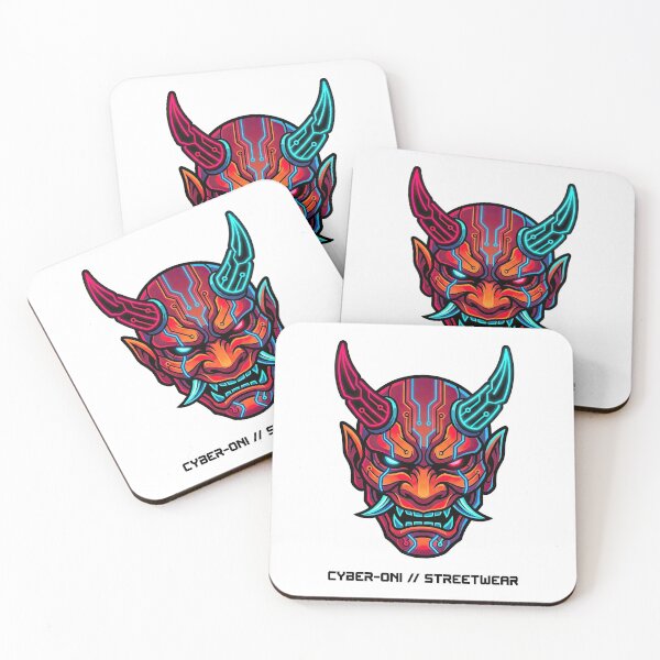 Item preview, Neon Cyber Oni Japanese Streetwear Mask designed and sold by Rahat3344.