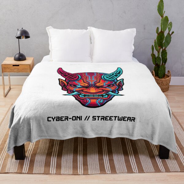 Item preview, Neon Cyber Oni Japanese Streetwear Mask designed and sold by Rahat3344.