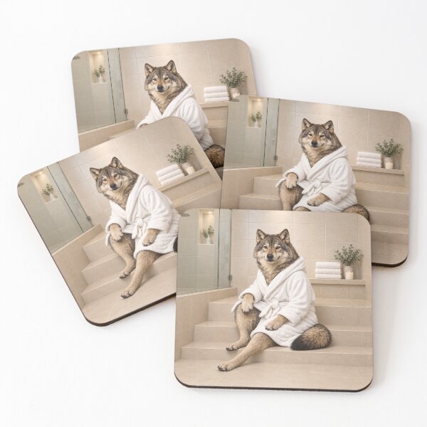 Item preview, Gray Wolf White Bathrobe designed and sold by Sillytoe.