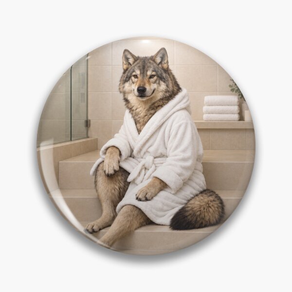 Item preview, Gray Wolf White Bathrobe designed and sold by Sillytoe.