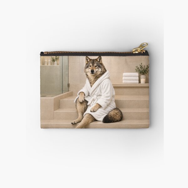 Item preview, Gray Wolf White Bathrobe designed and sold by Sillytoe.