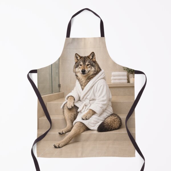 Item preview, Gray Wolf White Bathrobe designed and sold by Sillytoe.