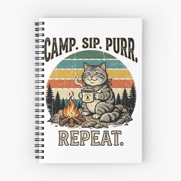 Item preview,  Camp Sip Purr Repeat – Camping Cat Coffee Vintage Design designed and sold by TeeStyle.mr.