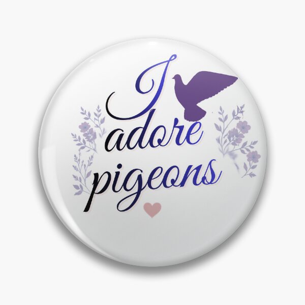 Item preview, I Adore Pigeons - Pigeon Silhouette Floral Design - Purple Color designed and sold by Julia N.
