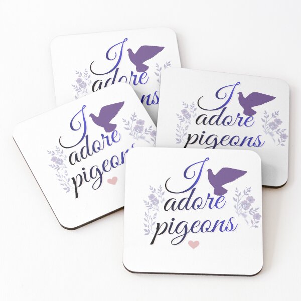 Item preview, I Adore Pigeons - Pigeon Silhouette Floral Design - Purple Color designed and sold by Julia N.