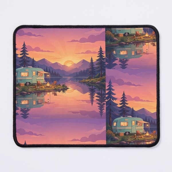 Item preview, Cozy Night Camping - Full Moon Campfire Camper Van Mountains Lake Adventure designed and sold by Yassinejayed.