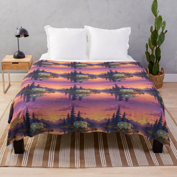 Item preview, Cozy Night Camping - Full Moon Campfire Camper Van Mountains Lake Adventure designed and sold by Yassinejayed.