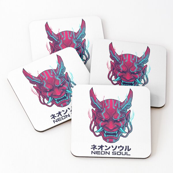 Item preview, Neon Soul Japanese Cyberpunk Oni Mask designed and sold by Rahat3344.