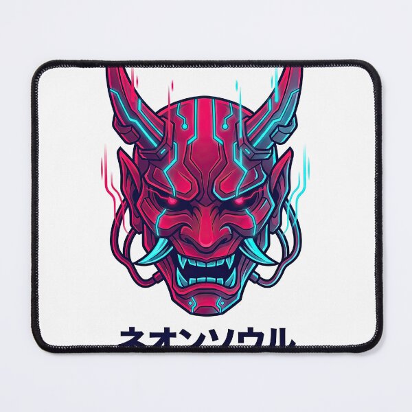 Item preview, Neon Soul Japanese Cyberpunk Oni Mask designed and sold by Rahat3344.