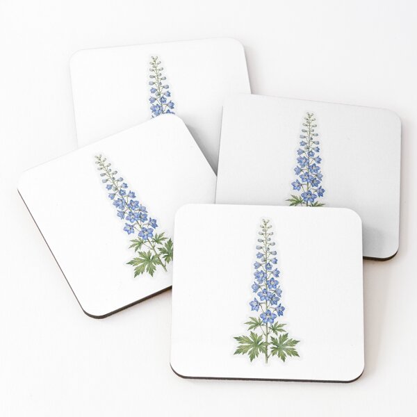 Item preview, Single Blue Delphinium Stem | Tall Botanical | Cottagecore Blue Floral Sticker designed and sold by FineLineBotanical .