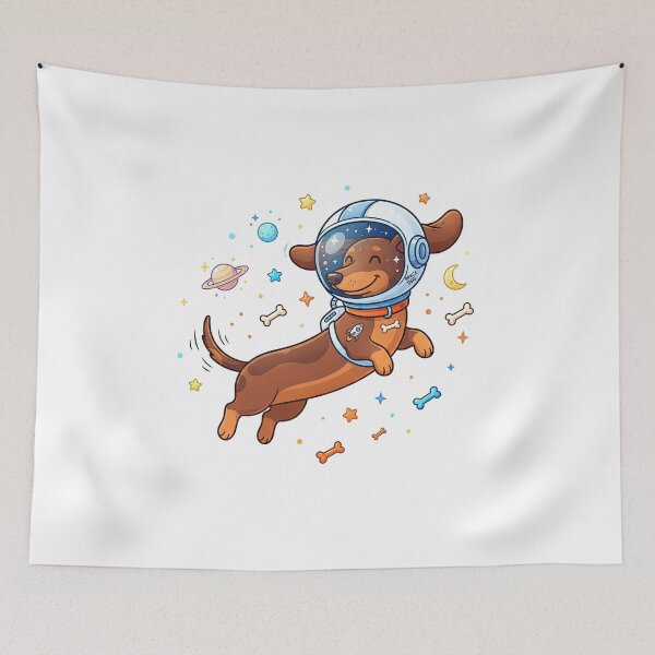 Item preview, Cute Astronaut Dachshund Floating In Space designed and sold by Rahat3344.