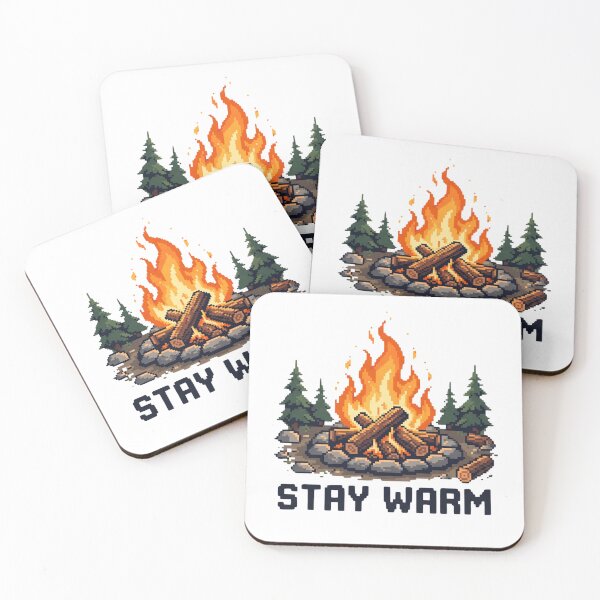 Item preview, Stay Warm Pixel Art Campfire – Retro 8-Bit Camping Bonfire in the Forest designed and sold by Sanan Israyilli.