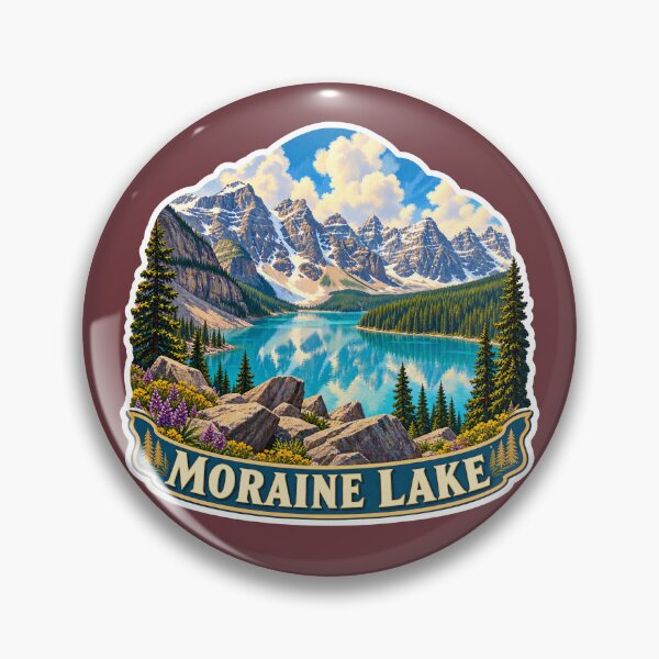 Item preview, Moraine Lake Alberta Rocky Mountains Vintage Travel Print designed and sold by PinUpPizzazz.
