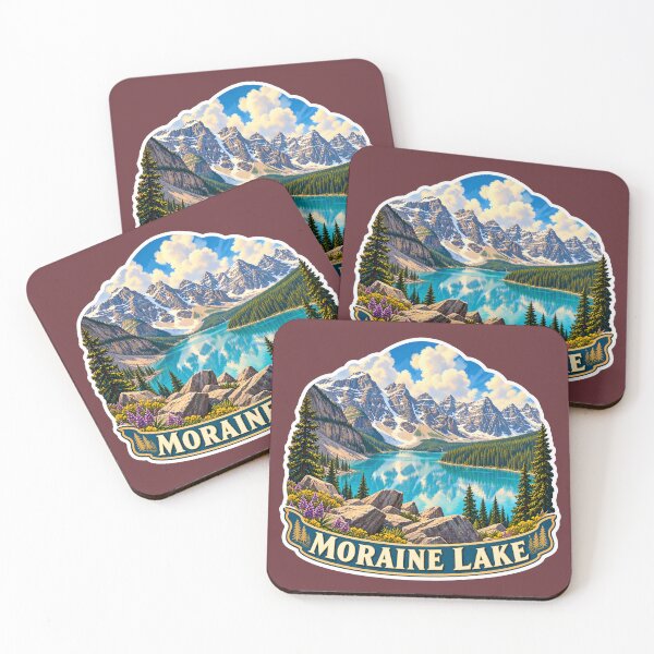 Item preview, Moraine Lake Alberta Rocky Mountains Vintage Travel Print designed and sold by PinUpPizzazz.