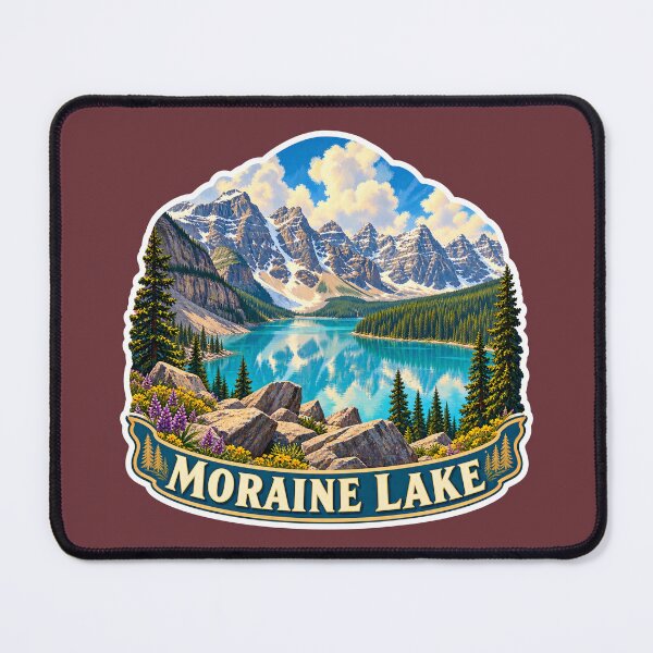 Item preview, Moraine Lake Alberta Rocky Mountains Vintage Travel Print designed and sold by PinUpPizzazz.