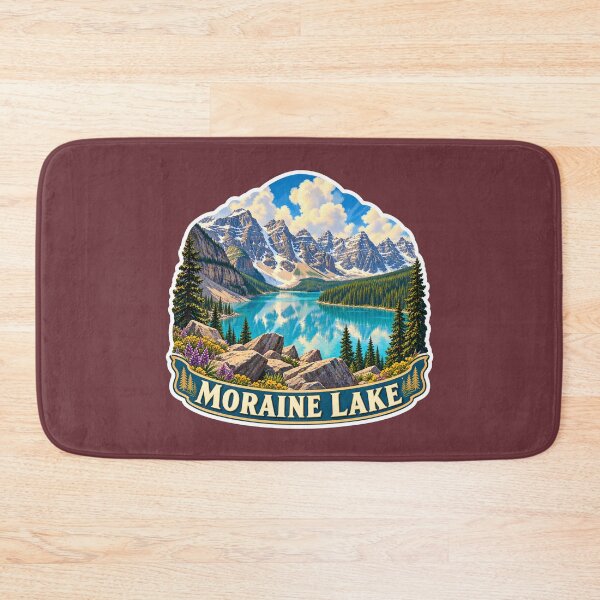 Item preview, Moraine Lake Alberta Rocky Mountains Vintage Travel Print designed and sold by PinUpPizzazz.