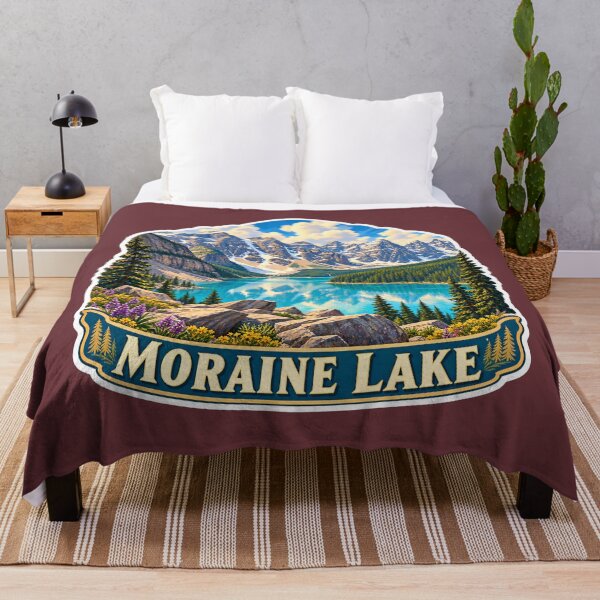 Item preview, Moraine Lake Alberta Rocky Mountains Vintage Travel Print designed and sold by PinUpPizzazz.