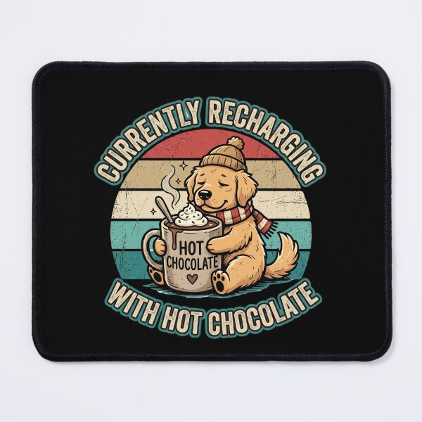 Item preview, Currently Chargin' With Hot Chocolate Golden Retriever designed and sold by TeeStyle.mr.