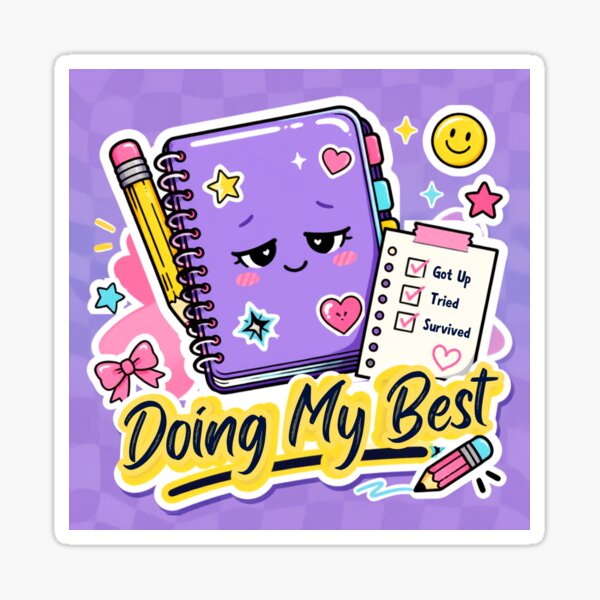 Item preview, Cute Doing My Best Planner Sticker ✏️??✨ designed and sold by KabirShadija.
