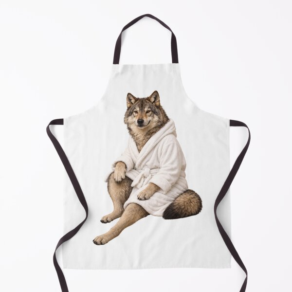 Item preview, Gray Wolf Fluffy Bathrobe designed and sold by Sillytoe.