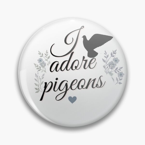 Item preview, I Adore Pigeons - Pigeon Silhouette Floral Design - Grey Color designed and sold by Julia N.