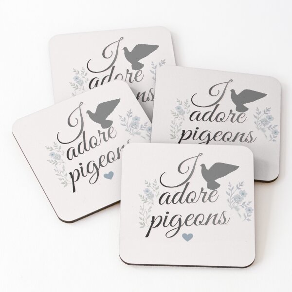 Item preview, I Adore Pigeons - Pigeon Silhouette Floral Design - Grey Color designed and sold by Julia N.