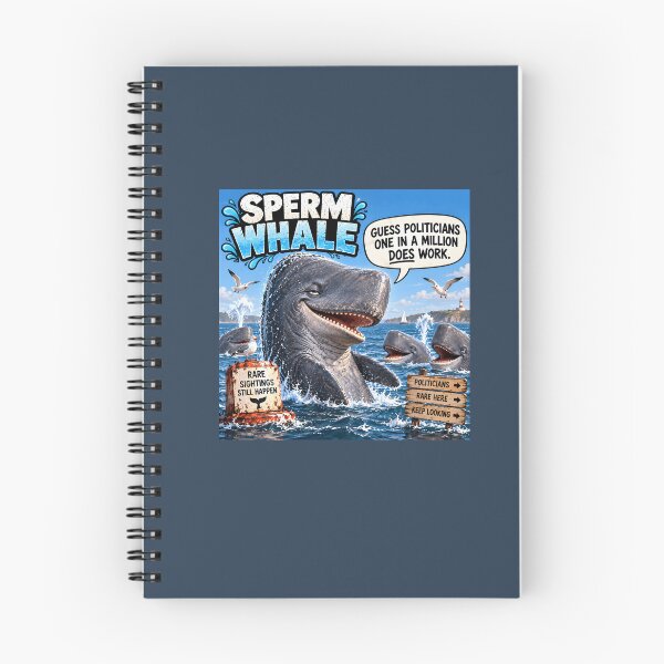 Item preview, Sperm Whale Funny Ocean Satire Cartoon designed and sold by Hornace88studio.
