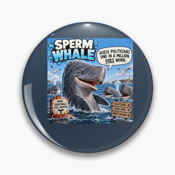 Item preview, Sperm Whale Funny Ocean Satire Cartoon designed and sold by Hornace88studio.