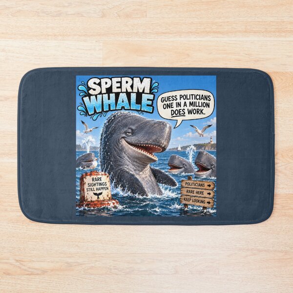 Item preview, Sperm Whale Funny Ocean Satire Cartoon designed and sold by Hornace88studio.