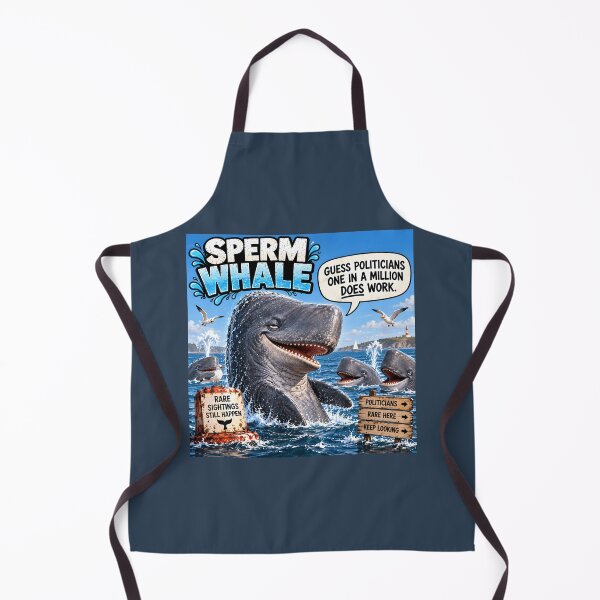 Item preview, Sperm Whale Funny Ocean Satire Cartoon designed and sold by Hornace88studio.