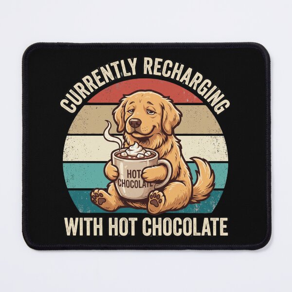 Item preview, Currently Chargin' With Hot Chocolate Golden Retriever designed and sold by TeeStyle.mr.