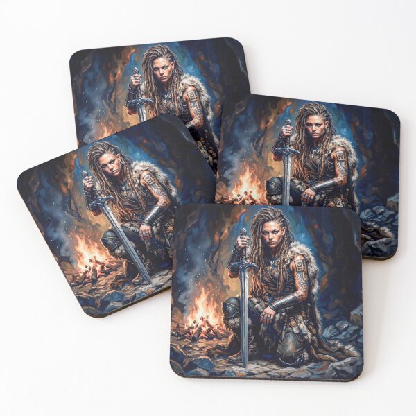 Item preview, Viking Shieldmaidens Vigil by the Fire designed and sold by VALKYRAART53.