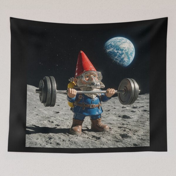 Item preview, Gnome Blasts His Biceps on the Moon designed and sold by Tridentulus.