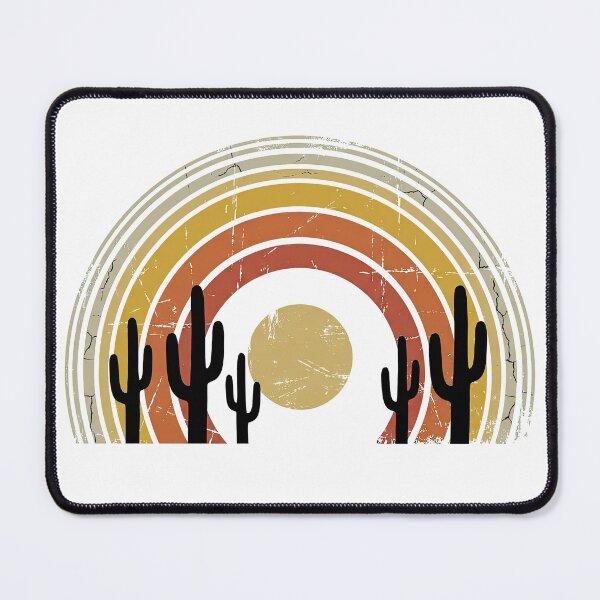 Item preview, Vintage Retro Desert Cactus Rainbow Sunset designed and sold by Rahat3344.