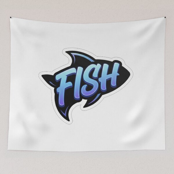 Item preview, Cool Blue Fish Silhouette with Bold Text designed and sold by Owcomm.
