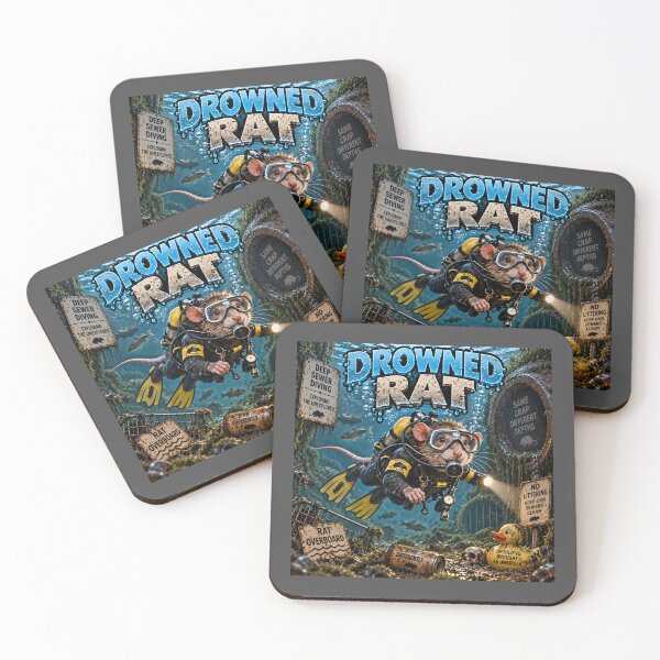 Item preview, Drowned Rat Funny Scuba Diving Sewer Cartoon designed and sold by Hornace88studio.