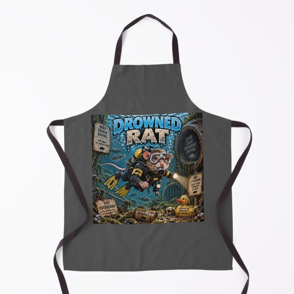 Item preview, Drowned Rat Funny Scuba Diving Sewer Cartoon designed and sold by Hornace88studio.