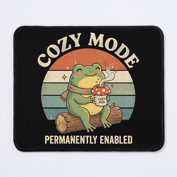 Item preview,  Cozy Frog Permanently Enabled – Cute Mushroom Frog Design designed and sold by TeeStyle.mr.