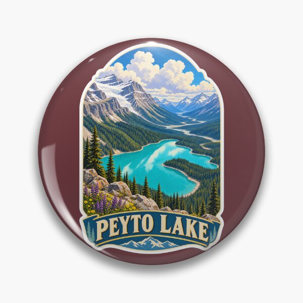 Item preview, Peyto Lake Alberta Canadian Rockies Vintage Travel Print designed and sold by PinUpPizzazz.
