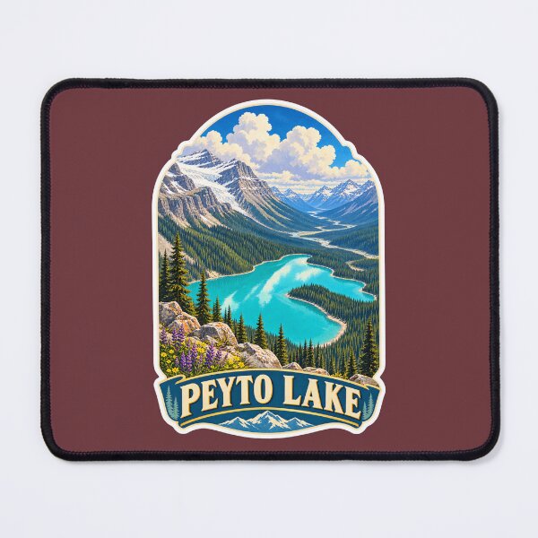 Item preview, Peyto Lake Alberta Canadian Rockies Vintage Travel Print designed and sold by PinUpPizzazz.
