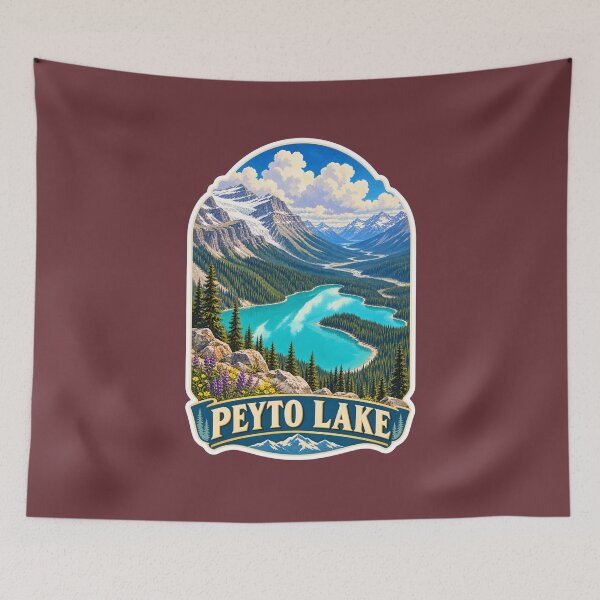 Item preview, Peyto Lake Alberta Canadian Rockies Vintage Travel Print designed and sold by PinUpPizzazz.