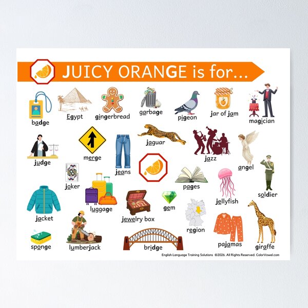 Item preview, JUICY ORANGE is for... Picture Dictionary designed and sold by ColorVowel.