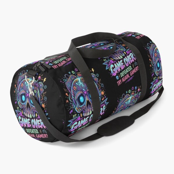 Item preview, Game Over Retro Gamer Skull Neon Art designed and sold by Skulls & Calaveras.