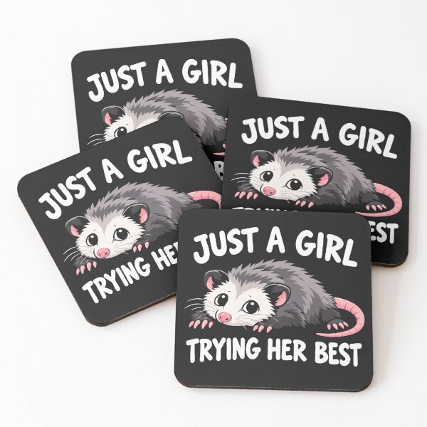 Item preview, Just A Girl Trying Her Best Opossum Cute    designed and sold by Owcomm.