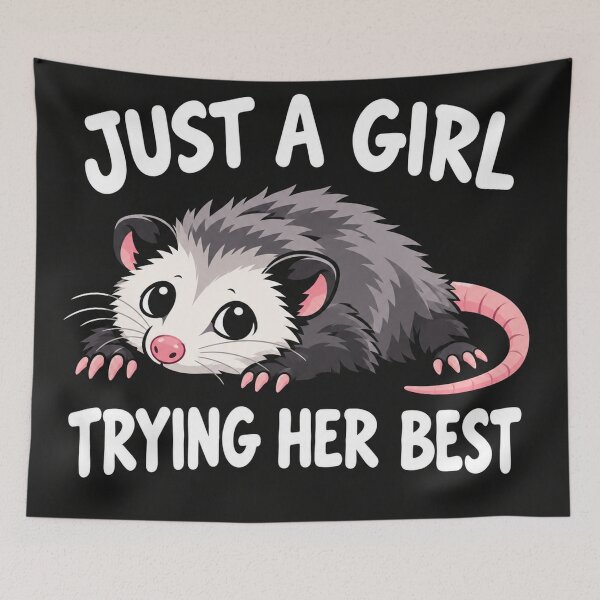 Item preview, Just A Girl Trying Her Best Opossum Cute    designed and sold by Owcomm.