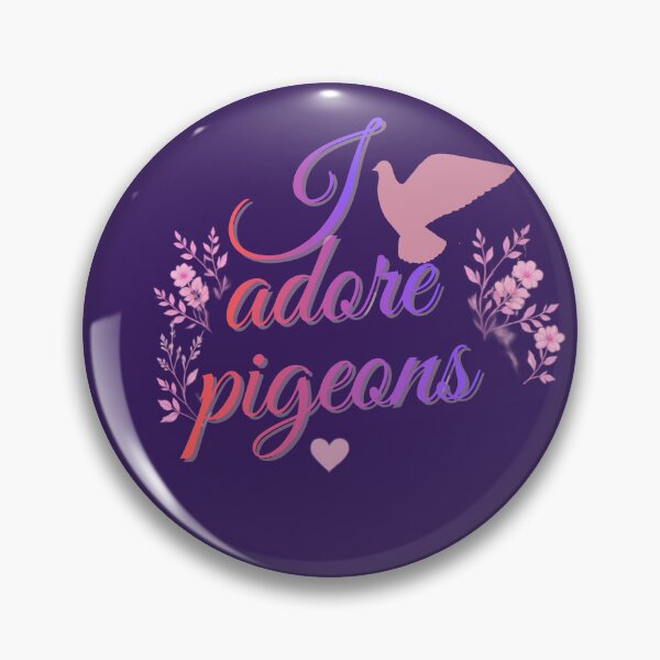 Item preview, I Adore Pigeons - Pigeon Silhouette Floral Design - Pink Color designed and sold by Julia N.