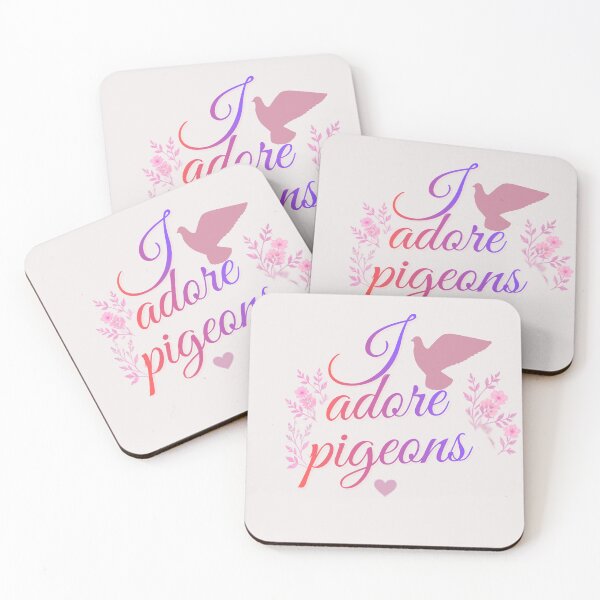 Item preview, I Adore Pigeons - Pigeon Silhouette Floral Design - Pink Color designed and sold by Julia N.