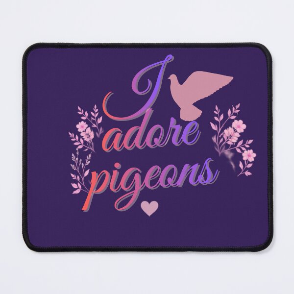 Item preview, I Adore Pigeons - Pigeon Silhouette Floral Design - Pink Color designed and sold by Julia N.